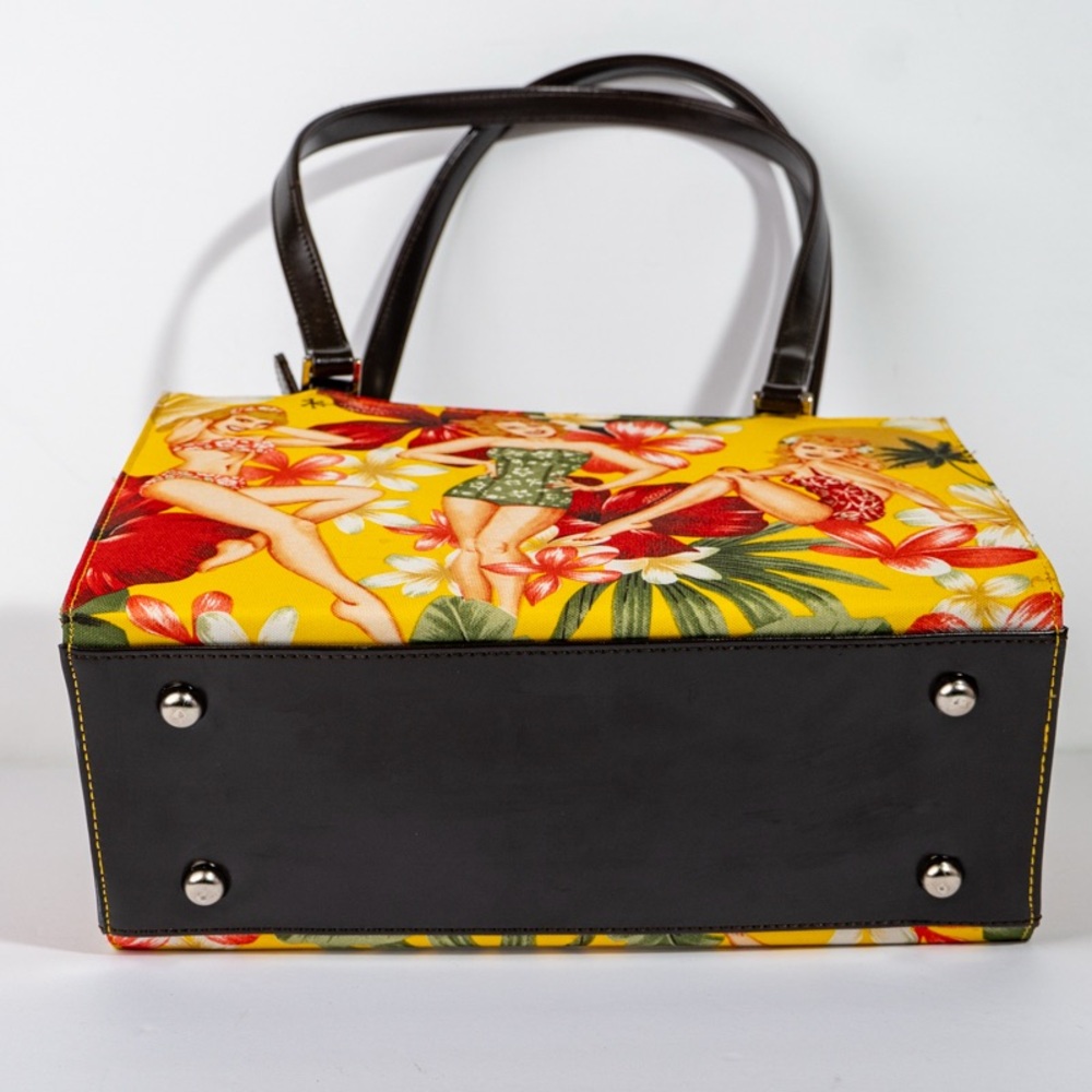 Vintage Pin-Up Floral Tote Bag - Picture 6 of 6